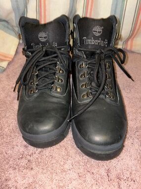 Timberland Black Leather Men's Lace-Up Boots